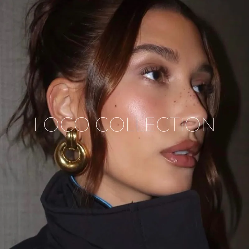 Door knocker statement earrings stainless steel earrings for women geometric stainless steel jewelry new in 2024