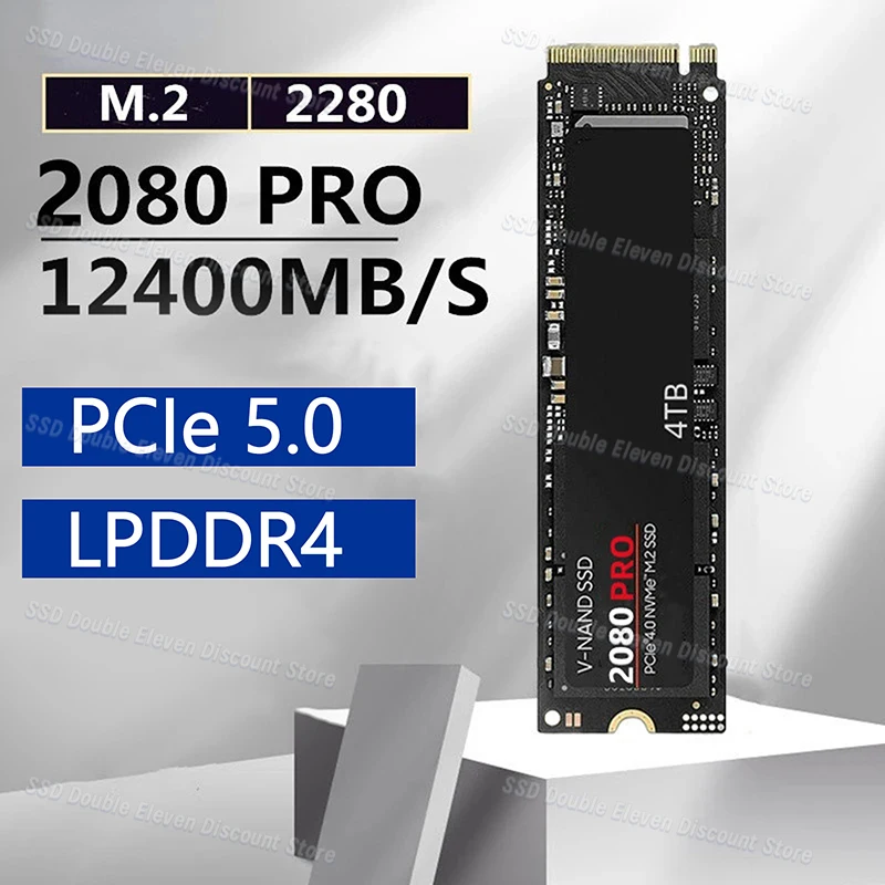 

4 ТБ SSD Solid State 2080pro Жесткий диск Naff M.2 SSD Nvme PCIE 4.0 Max Read 12000 Мбит/с Игровой внутренний жесткий диск для ПК, ноутбука