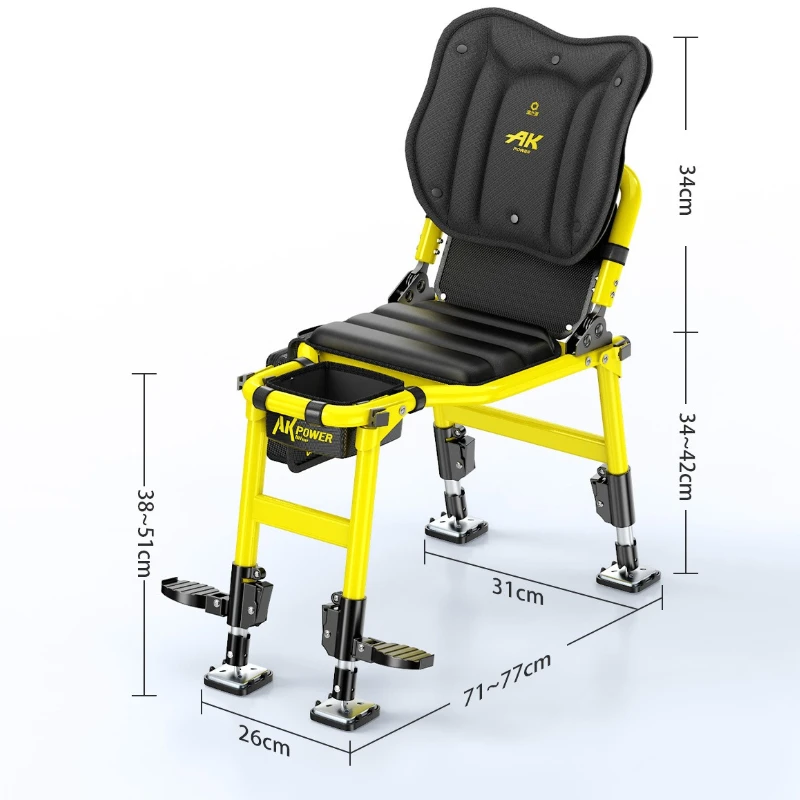 YUZHIYUAN 2026 AK Knight Fishing Chair for Wild Fishing Special All-terrain Fishing Chair Multi-function Portable Folding Bench