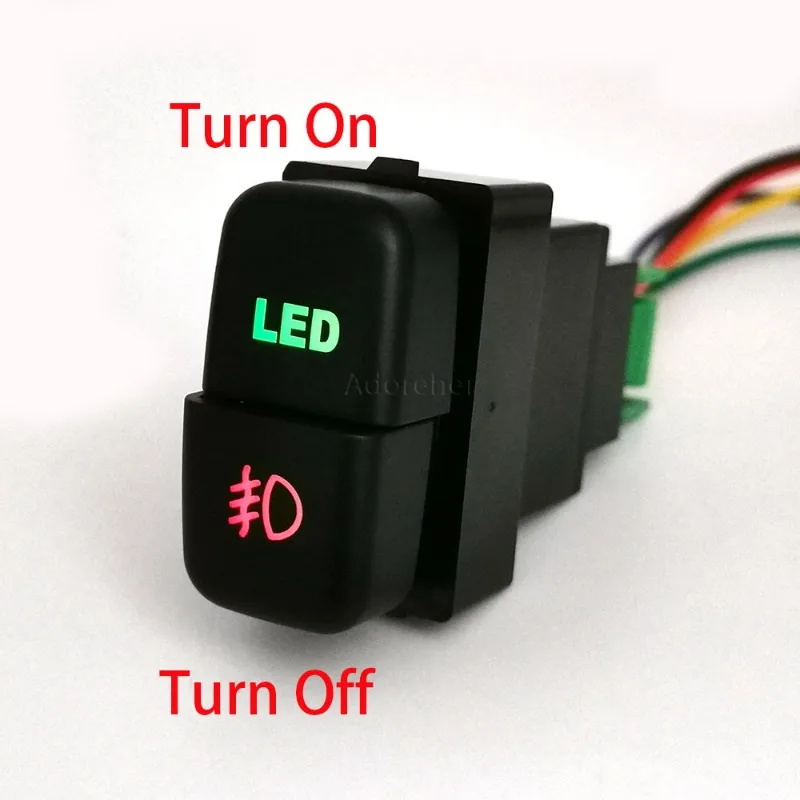 1PC Car Dual LED DRL Power Fog Light Modified Switch Button with Wire Fit for Mitsubishi Pajero V73 V93 for Outlander ASX L200
