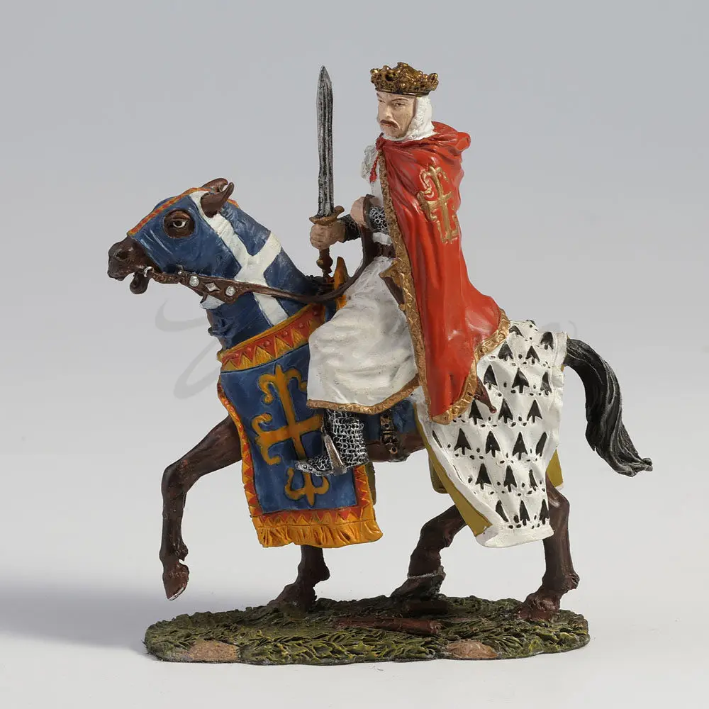 King Richard the Lionheart Mounted Crusader Knight Resin Figurine Medieval Decorative Statue for Home Office Collectible Gift