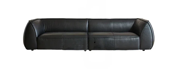 New French Retro First Layer Cowhide Mountain Sofa Living Room Big Black Cow Original High Quality Sofa living room  furniture