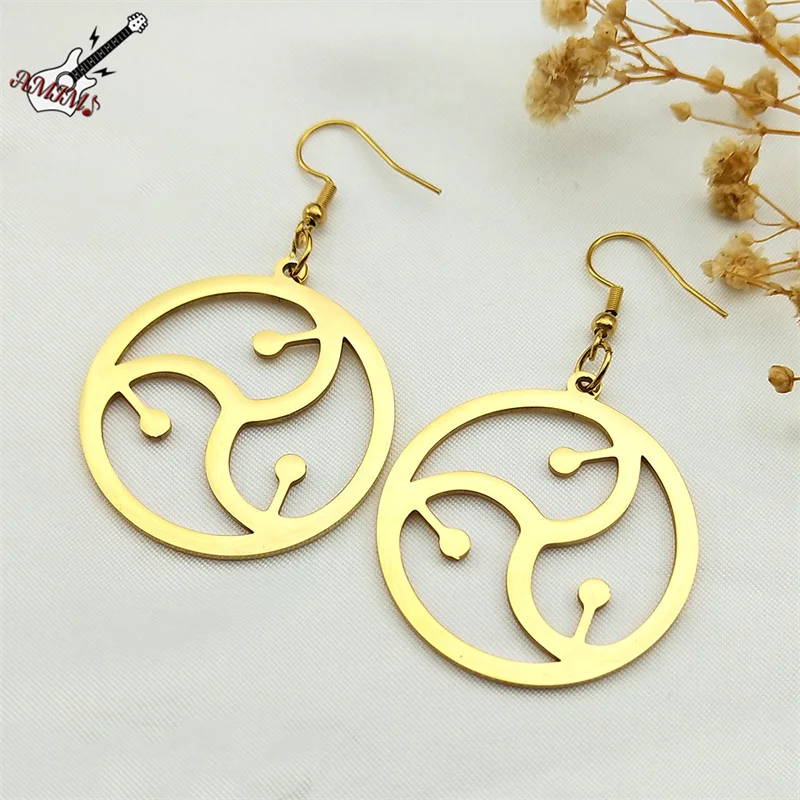 Hip Hop Bdsm Symbol Stainless Steel Earrings For Women Men Gold Color Fifty Shades Of Grey Logo Earring Party Jewelry Gift