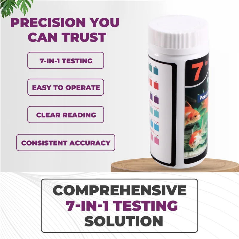 Nuove strisce reattive per piscina-7 in-1 - 100 conteggi - Kit per test accurati dell'acqua per PH, cloro, bromo, durezza, alcalinità