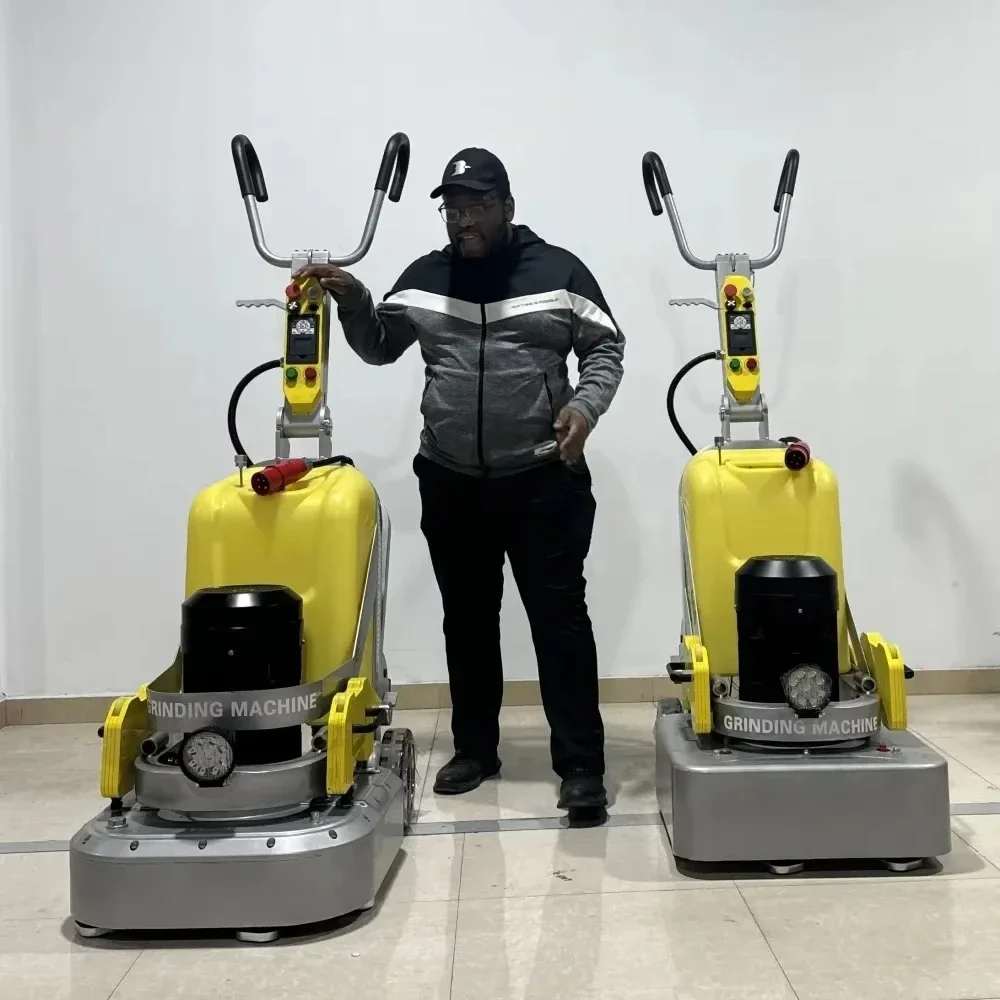 ماكينة تلميع الخرسانة الماسية 12 رؤوس ماكينة طحن الخرسانة ماكينة طحن الخرسانة مع مكنسة الغبار الاختيارية