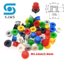 100Pcs A101 Round Cap 4.5*7.4*5.5mm Hat Shape For 6 * 6 mm Tactile Tact Micro Push Button Switch inner hole 3.1/3.4mm