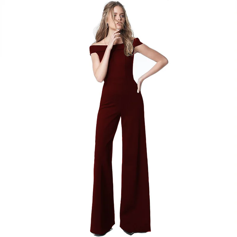 Women's One Line Neck Casual Style Jumpsuit 2023 New Creative Dress