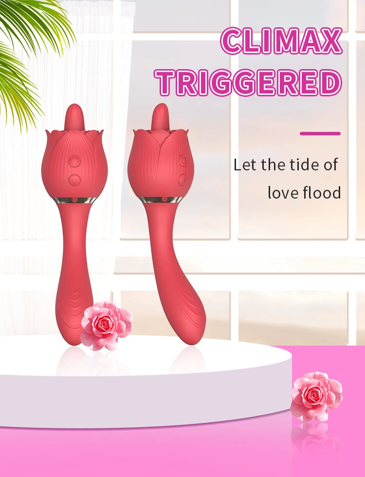 Wibrator Rose Lick, zabawki erotyczne, wibracja waginy i łechtaczki, stymulacja łechtaczki, rzadka uroda, seksowne gadżety, zabawki erotyczne dla kobiet, narzędzia erotyczne 18+