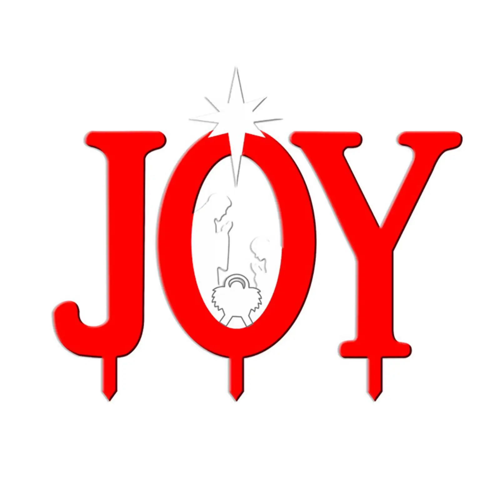 Outdoor Joy Nativity Set Red Easy to Install Weather Resistant Yard Art Joy Sign for Patio Outside Courtyard Balcony Pathway