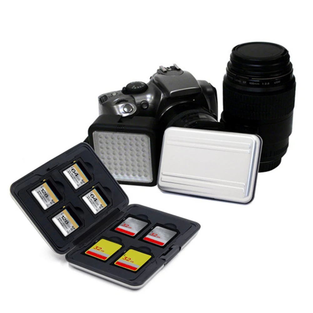 Holder Aluminium Portable Storage Box With 8 Slots Waterproof Organizer Memory Card Anti Shock