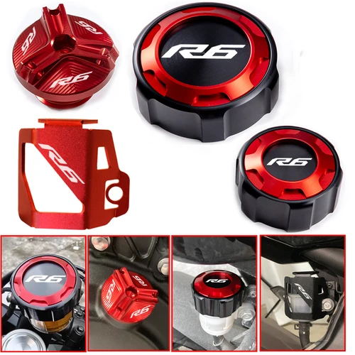 Tapa del tanque de combustible de freno delantero y trasero y accesorios de protección de tapa de llenado para Yamaha R6 YZF R6 yzfr6 YZF-R6 2010-2020 2021 2022