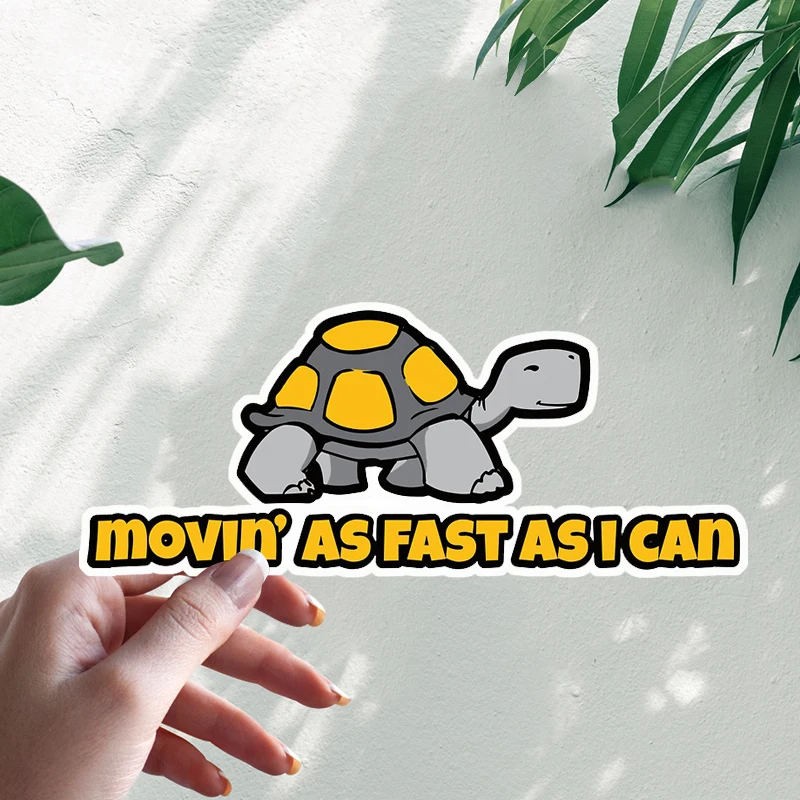 

Movin As Fast As I Can - Slow Car- Cool Retro Car Bumper Sticker Vinyl Decal Waterproof Windshield Auto Accessories #S90329