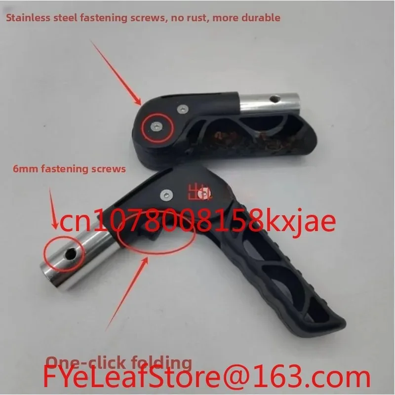 Coppia in lega di alluminio da 180 °   Installazione con maniglia pieghevole, accessorio diametro tubo 22 mm, sedia a rotelle sportiva