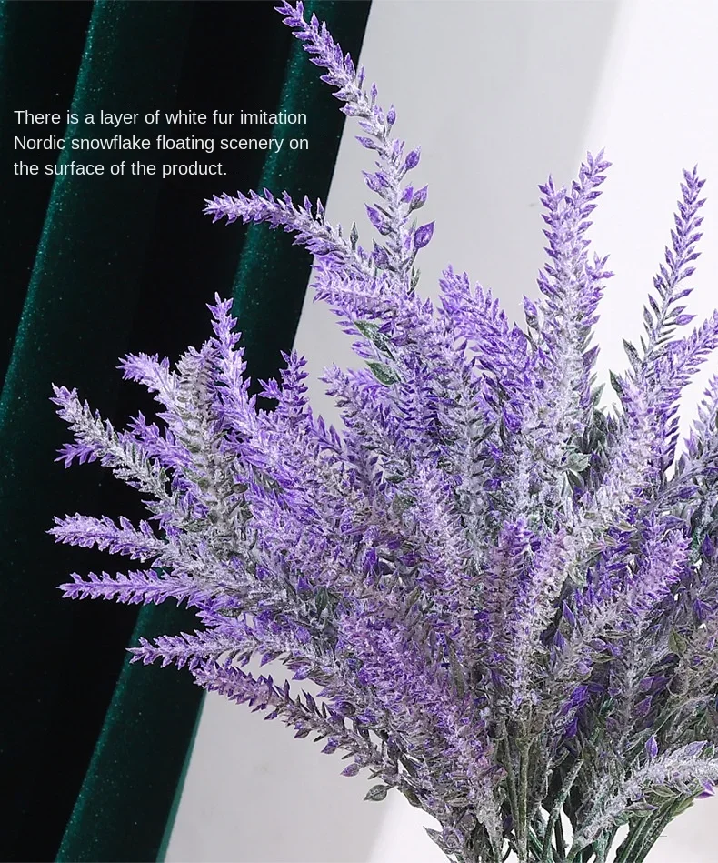 Wheat spike 5 fork flocking simulation Lavender pastoral wedding simulation flower plant potted plastic false bouquet