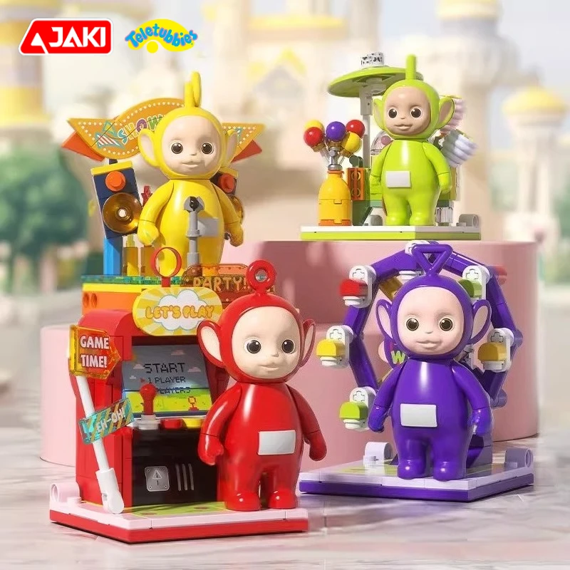 Bloques de Construcción JAKI Teletubbies Street Scene, Juguetes de Anime Kawaii, Modelo Coleccionable, Adorno de Escritorio, Regalo Navideño para Niños