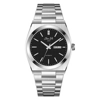 JUNYU Men's Automatic Mechanical Watch - 43mm Sapphire Glass Steel Strap Dual Calendar 30M Waterproof Luminous Wristwatch