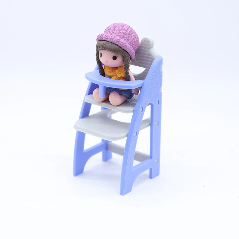 1/12 Dollhouse Simulation Baby Dining Chair Model Dollhouse Miniature Living Furniture Decoration Children Pretend Play Toys