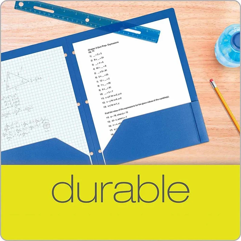 6 paczek segregatorów solidne plastikowe Portfolio,3 dziurkacz, plastikowe foldery wielokolorowe miejsce na wizytówki