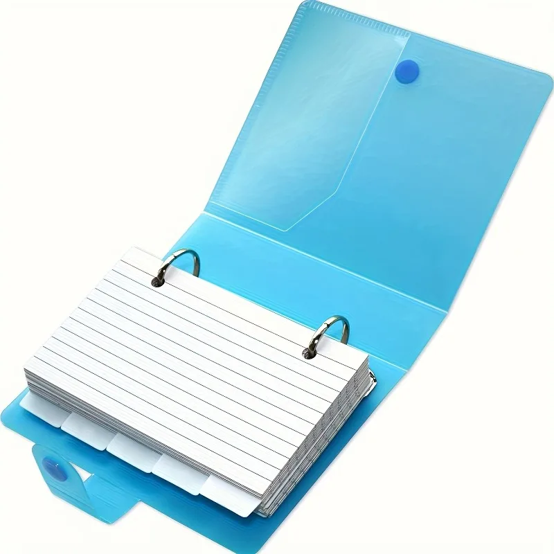 50 Page Index Card with Binder and Divider - Lined with Learning Flashcards, Memos, Office Supplies, School Supplies, Organizers