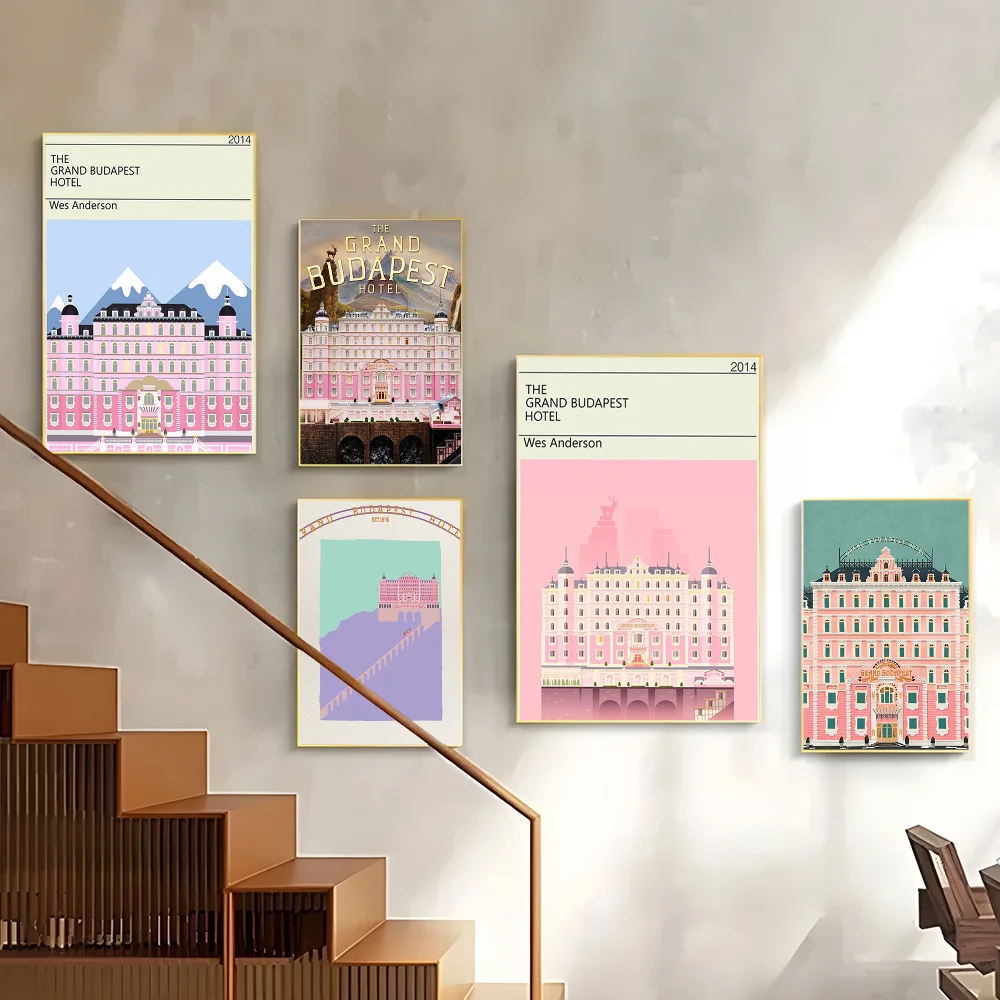 الفيلم ملصق فني G-Grand Budapest فندق HD ذاتية اللصق جدار الفن لغرفة المعيشة غرفة نوم لا تتلاشى ملصقات ديكور المنزل الحديث
