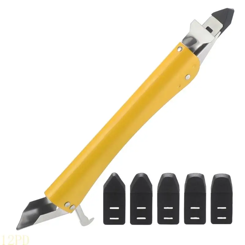 12PD Sturdy Stainless Steel Removal Set Caulking Tool With Handle Designs for Efficient Grout Sealing and Trimming