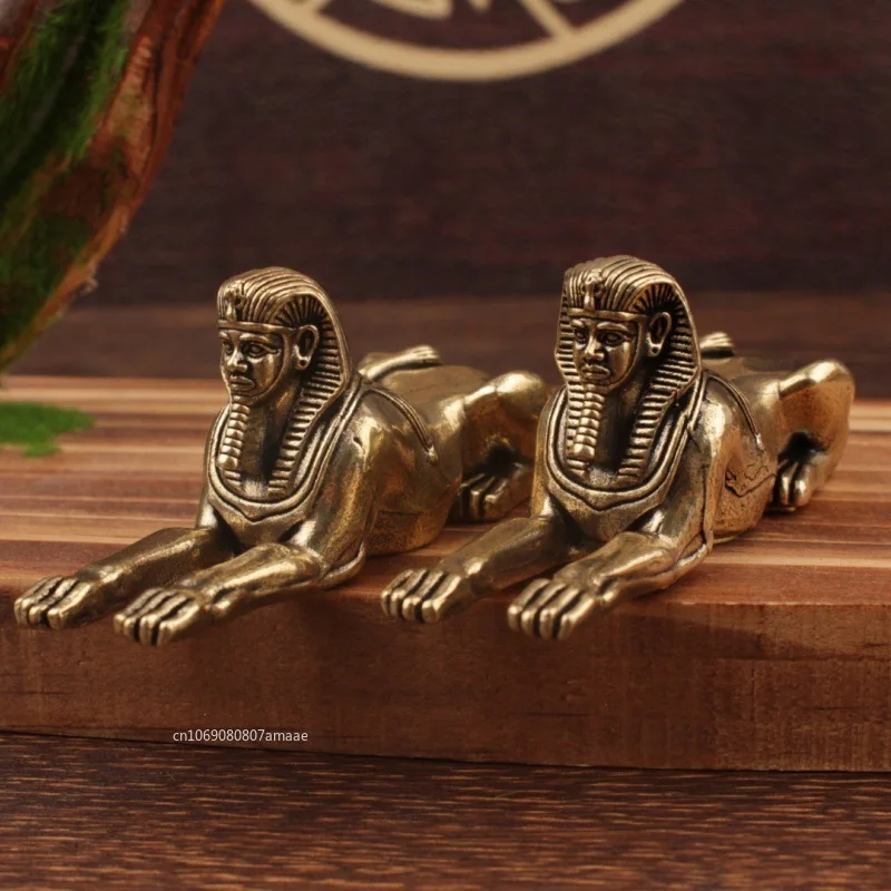الصلبة النحاس مصر أبو الهول تمثال الحلي الصغيرة النحاس الحارس تمثال التماثيل سطح المكتب زينة اكسسوارات الديكور المنزل