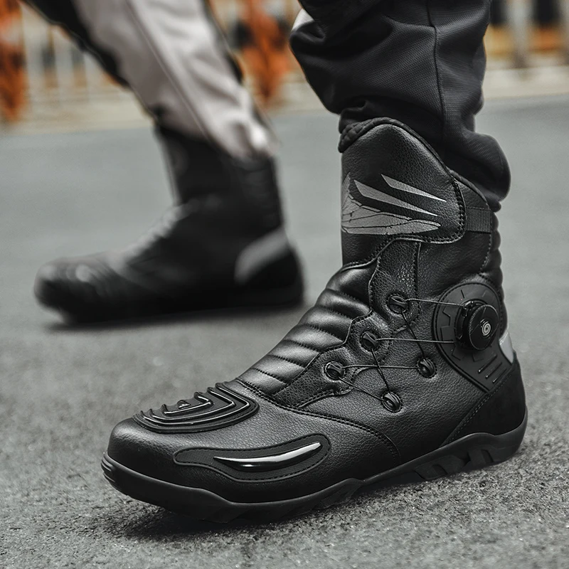 

Motorcycle protective boots retro high top riding shoes men's four seasonal fashion off-road boots travel equipment cycling boot