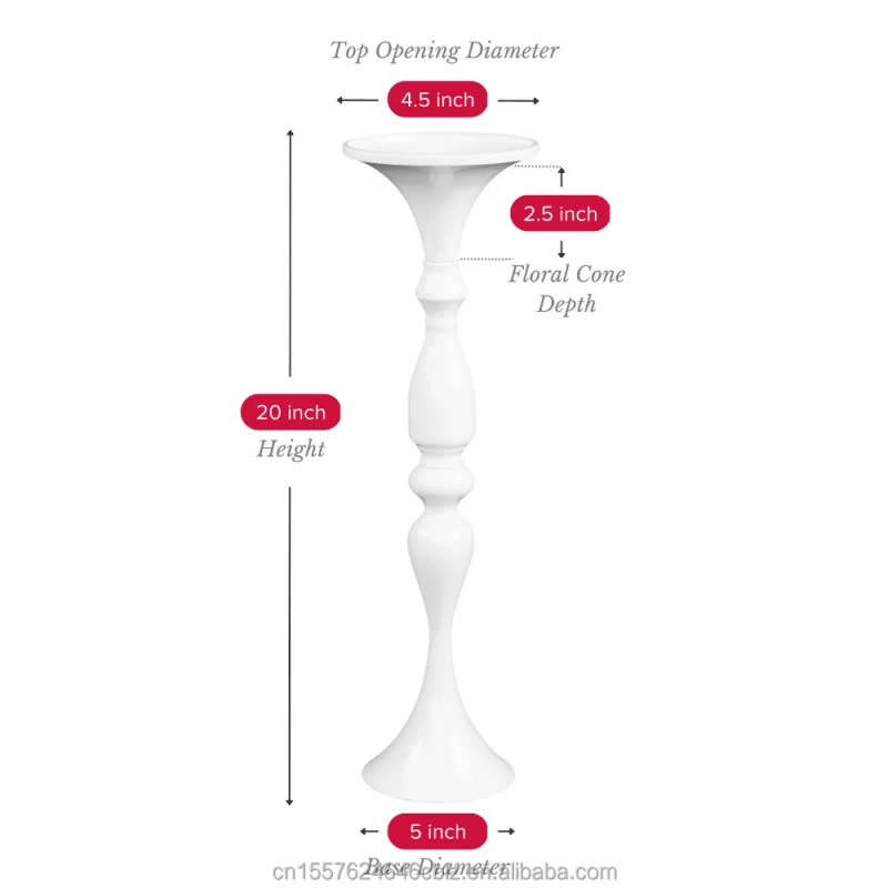 custom.ZM037 Elegant 20 White Flower Vase Riser Holder - Wedding and Event Centerpiece Stand Decor