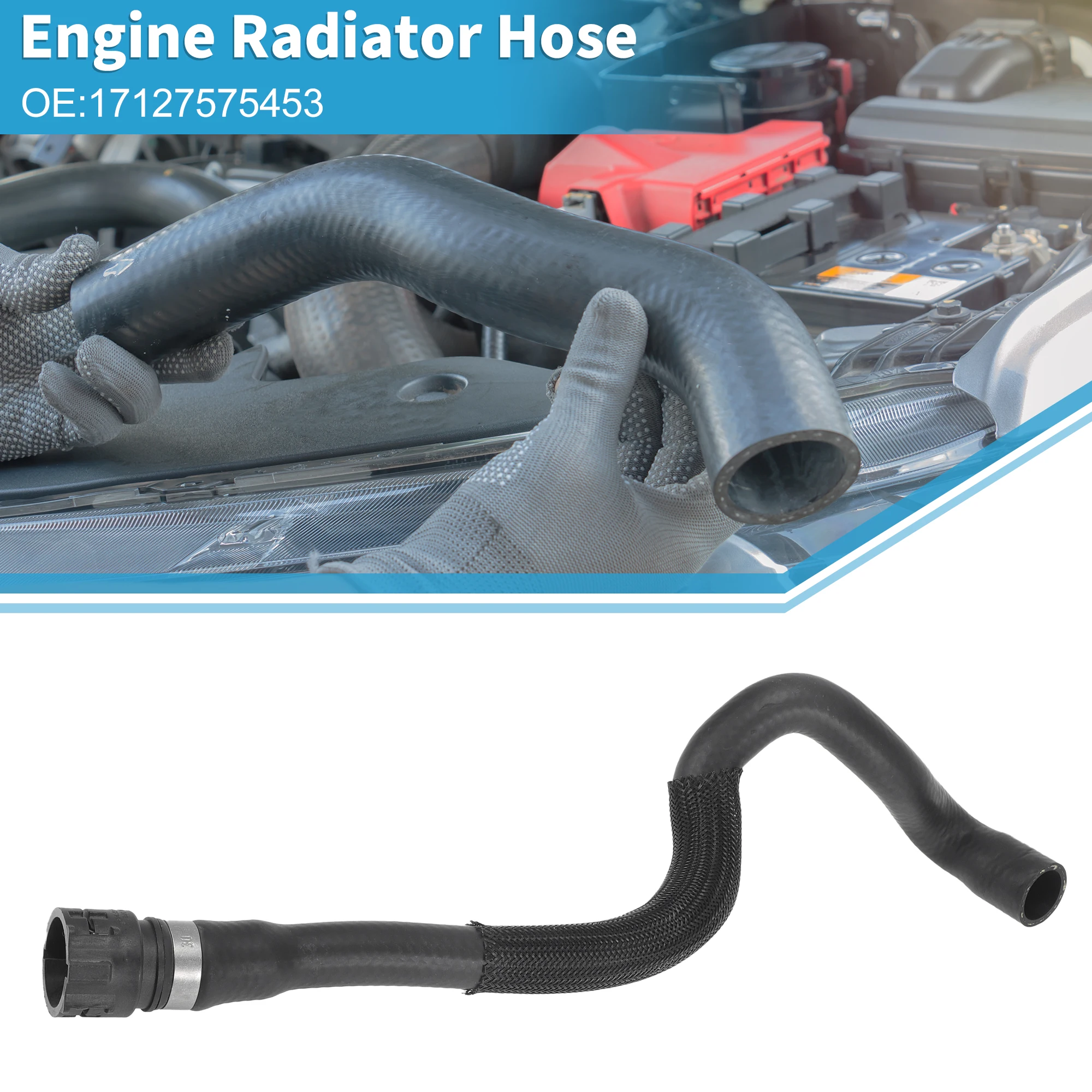 

Шланг радиатора двигателя UXCELL No 17127575453 для BMW 550i 4.4L 2011-2013, резиновый черный, 1 шт.