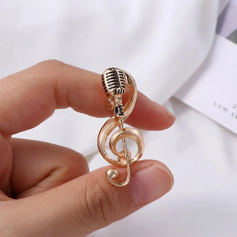 Cartoon Singer Party Lapel Brooch Lapel Pin Jewelry Accessories Microphone Brooches Brooches Pin Enamel Pin Music Note Brooch
