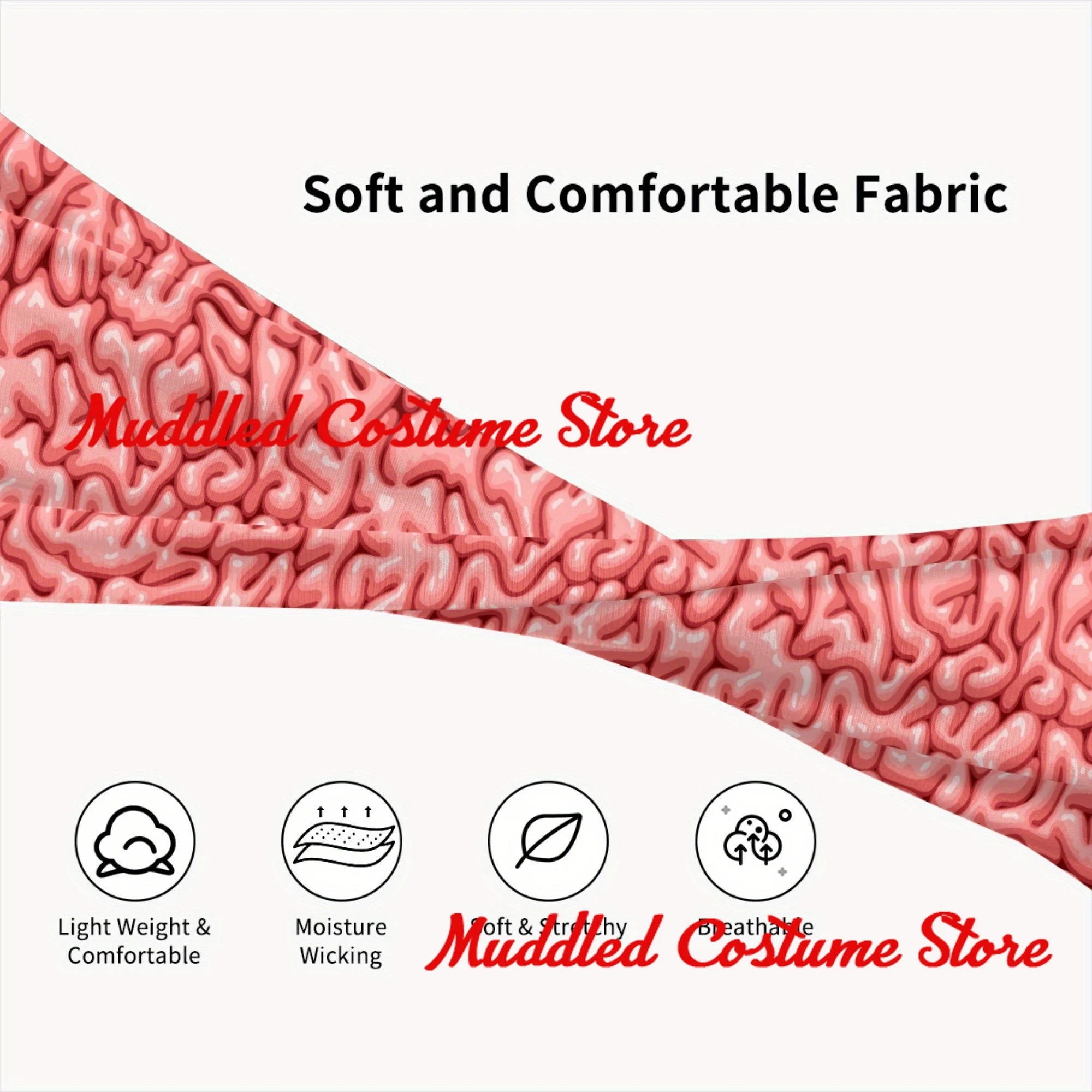 عصابة رأس رياضية مضحكة بنمط الدماغ الكرتوني، عصابات رأس ممتصة للعرق، مناسبة لتشغيل اللياقة البدنية واليوجا