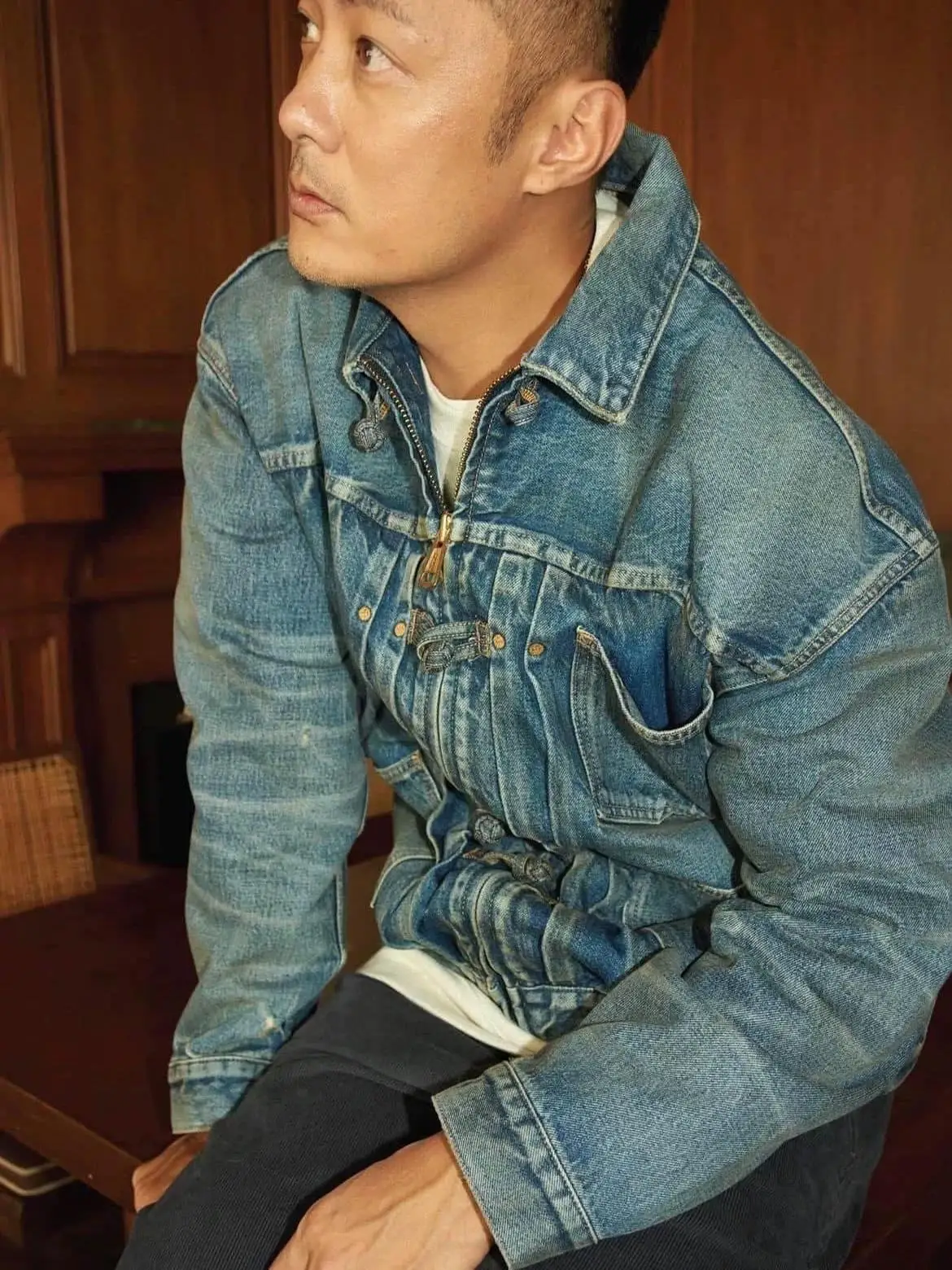 

Waed Loose Fit Men's Denim Jaet Pilot Workwear MADN 23AW Water Waed Relaxed Button down Chinese Sle Jeans Jaet