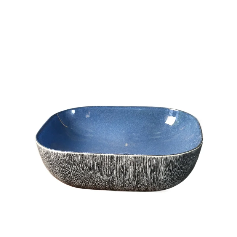 

Резные линии, винтажная художественная настольная раковина, китайская керамическая бытовая раковина для ванной комнаты на балконе