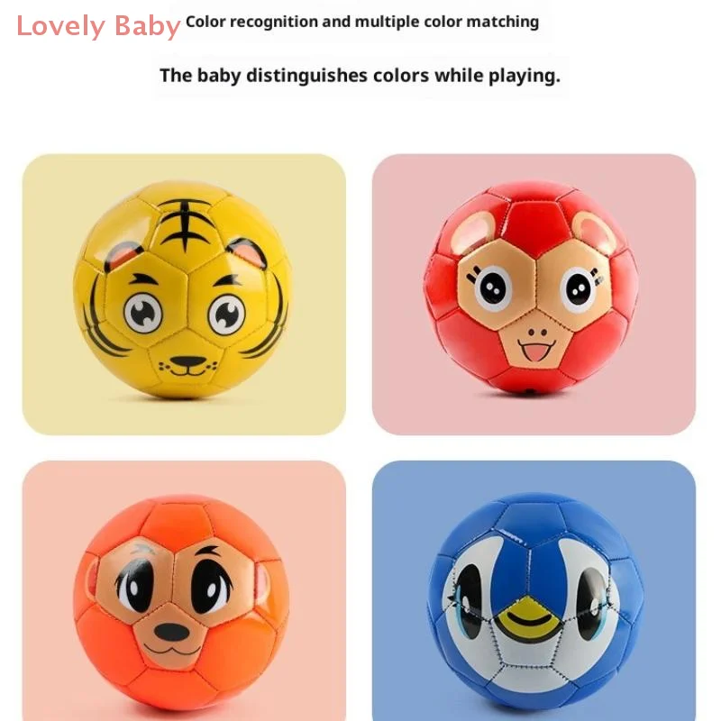 كرة قدم للأطفال، لعبة تعليمية صغيرة لكرة القدم، كرة ناعمة محمولة على شكل حيوانات كرتونية لممارسة التدريب الداخلي في الهواء الطلق #4