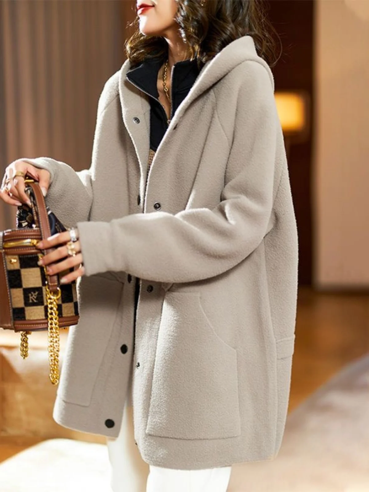 Double-Sided Woolen Autumn Winter Long Coat for Women Casual Style Korean Version All-Match New Model Spring Autumn Loose Top