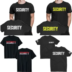 Camiseta de seguridad con estampado frontal y trasero para hombre, uniforme de eventos para personal, ropa de trabajo para hombre, Blusa de manga corta, camiseta gráfica