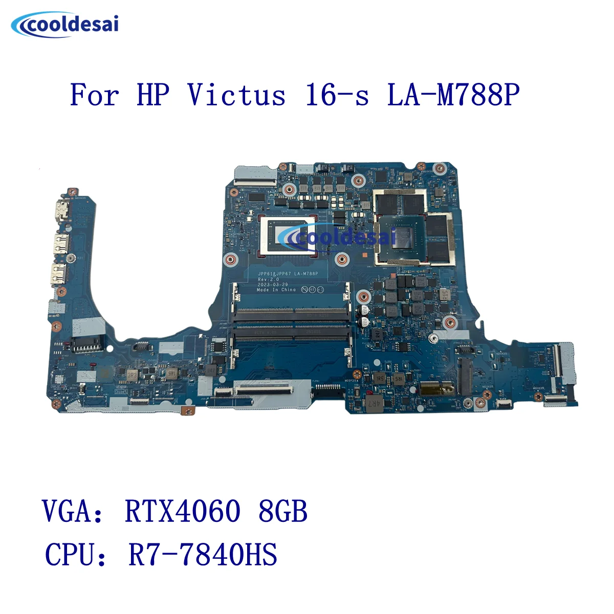 For HP Victus Gaming 16-s 16-XD 16-s1047nr Laptop Motherboard TPN-C170 LA-M788P Ryzen 7-7840HS CPU RTX4060 8GB GPU 100% Working
