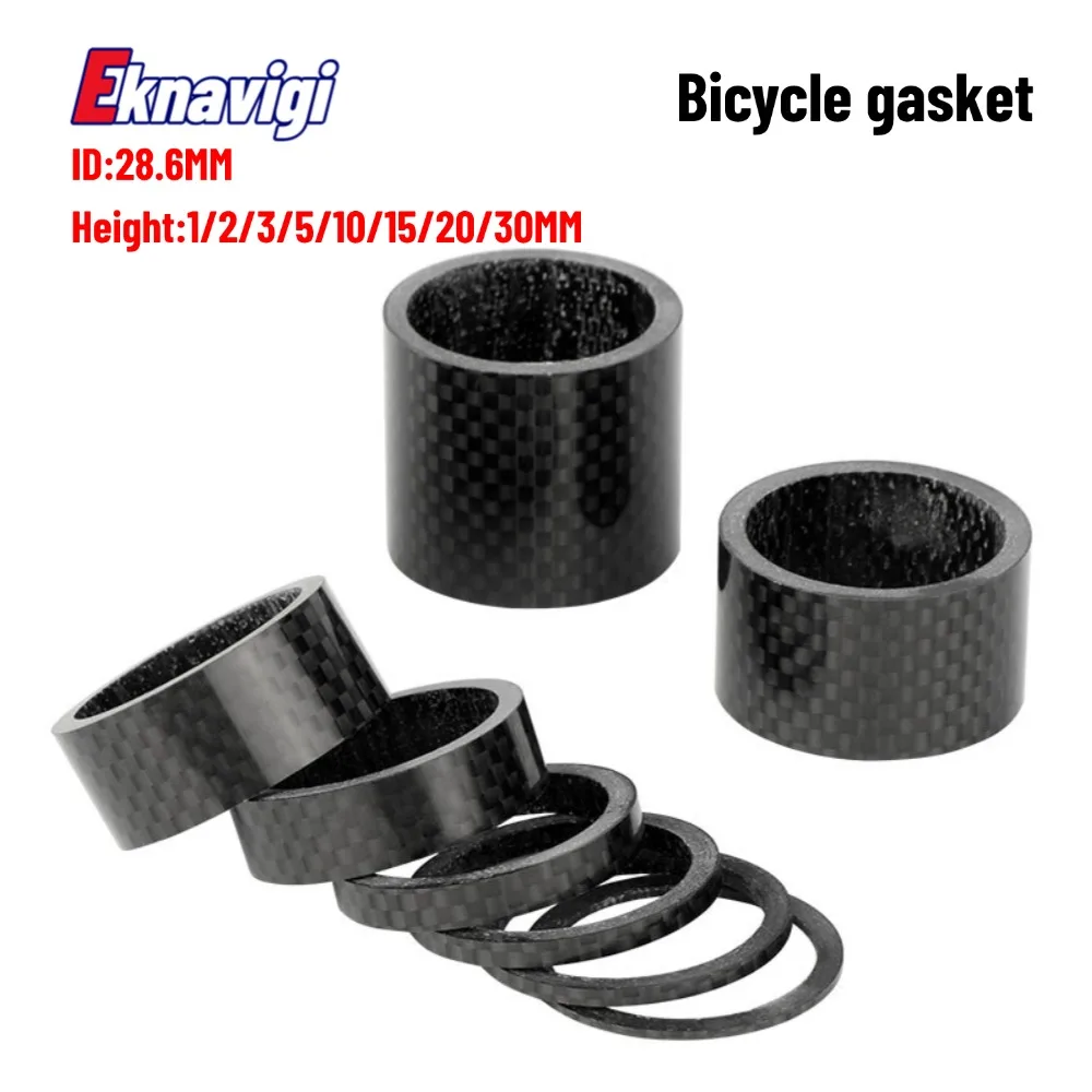 3K Carbon Fiber Bowl Set Washers Matte 28.6mm Bike Front Fork Lift Raised Washers 3\5\10\20mm