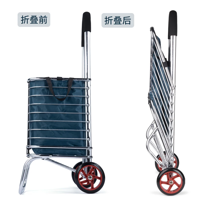 

Folding shopping basket for the elderly, shopping cart for the elderly, small cart for buying vegetables, foldable, stair climbi