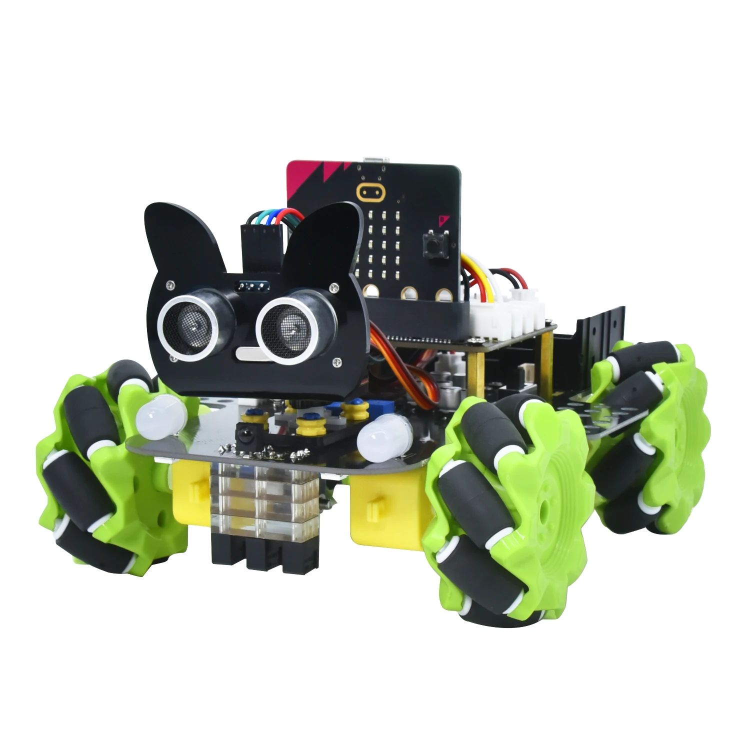 Keyestudio Microbit V2.0 4WD 메카넘 스마트 로봇 자동차, BBC Micro:bit 로봇 자동차 파이썬 키트, 프로그래밍 가능한 장난감 스템, 18 개 프로젝트