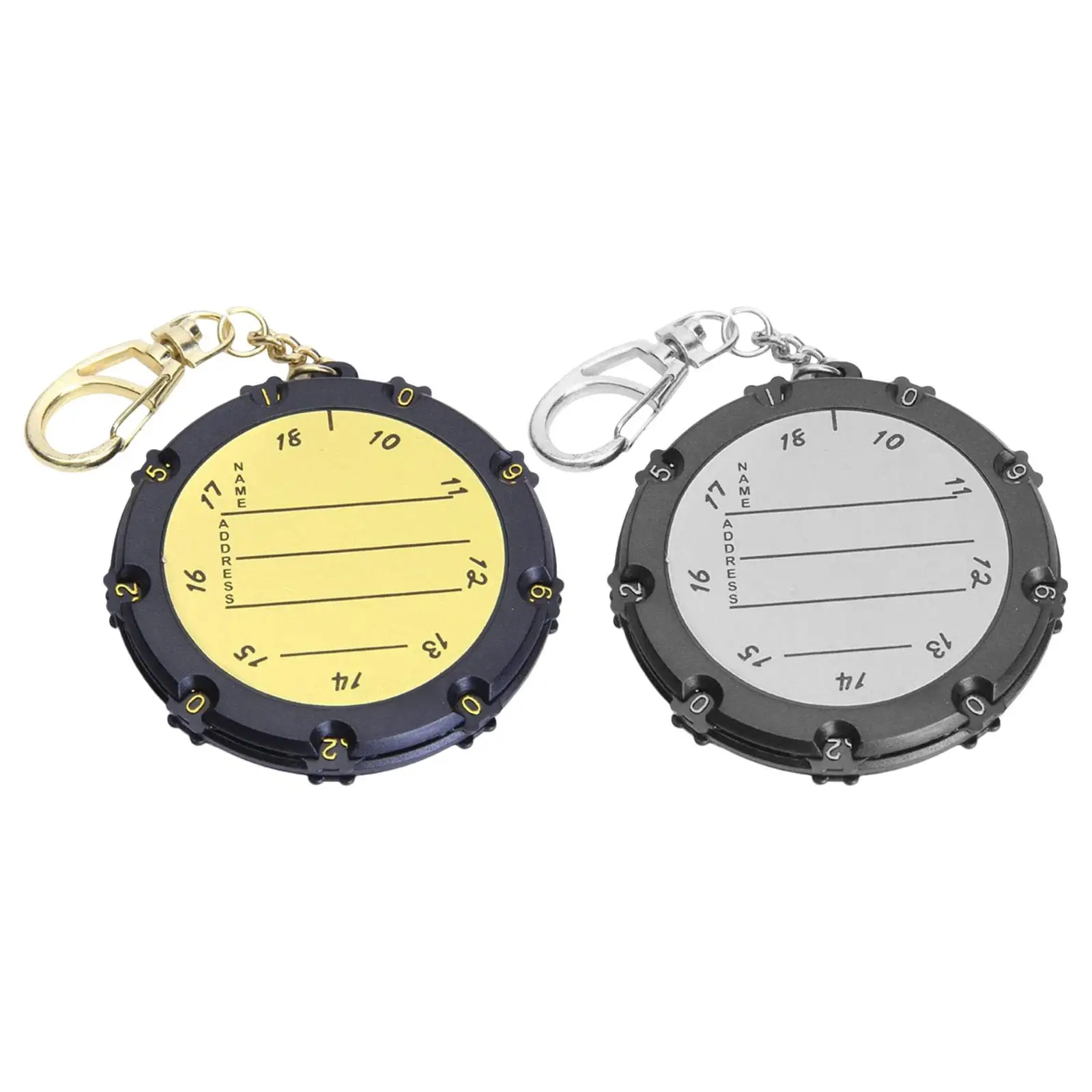 Portable Golf Score Counter 18 Holes Digit Wheel Stroke Tracker for Men Women Keychain Hook Scoring Tool
