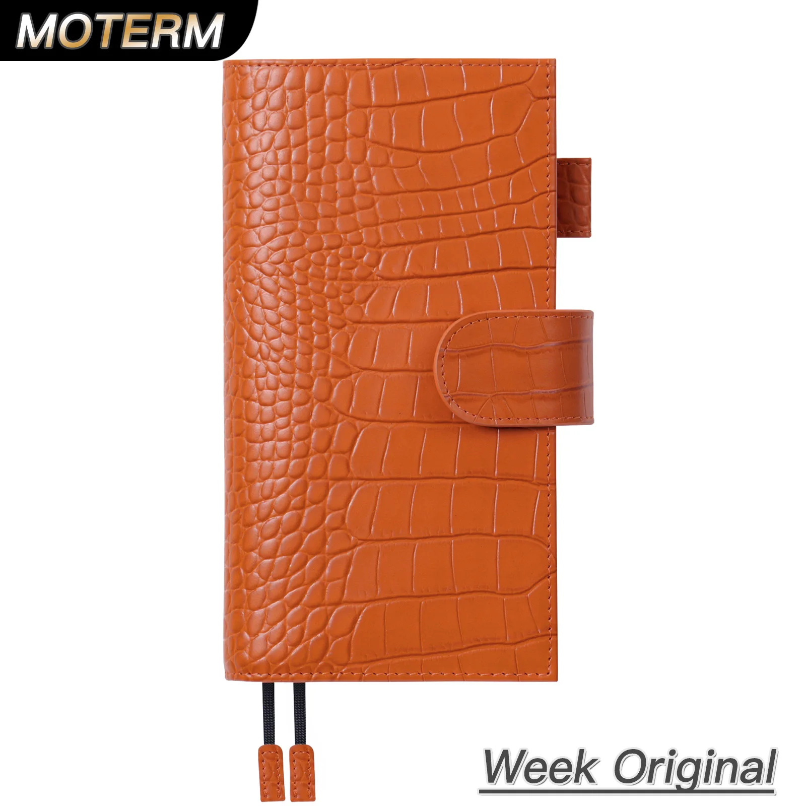 Moterm New Arrival Croc Grain Leather Original Weeks Cover for Hobonichi Weeks/ Mega Notebook Leather Diary Planner Organizer