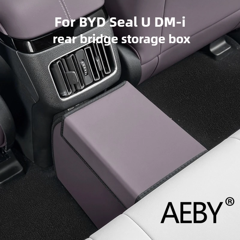 AEBY For BYD Seal U DM-i 2020-2025 Rear Seat Bridge Box, Waterproof Anti-Slip Storage Tray for Back Row Floor Gap Auto Interior