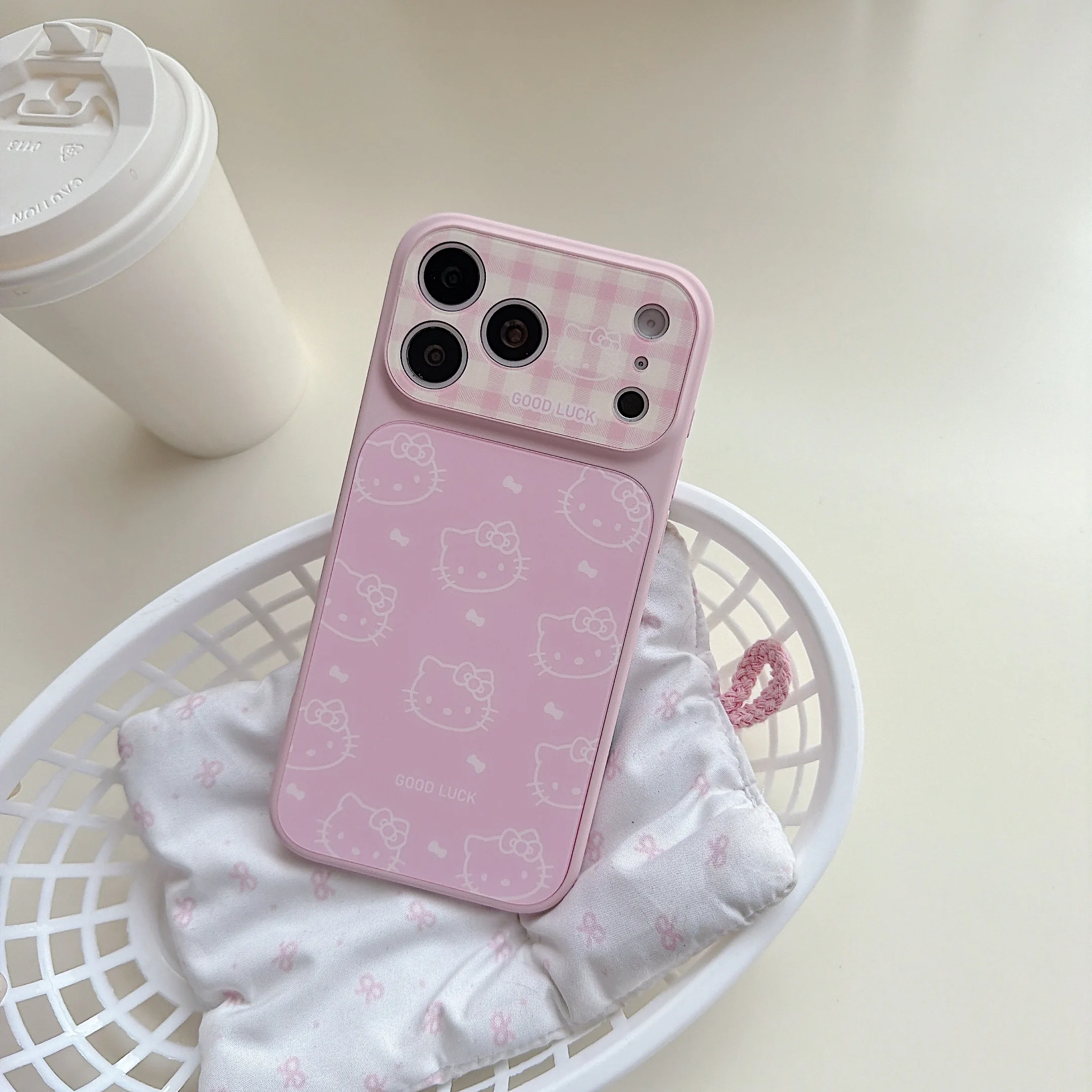Funda de Teléfono Creativa para Regalo, Bonita, Color Rosa, Anti-Caídas, con Diseño de Hello Kitty para iPhone 17, 16, 15, 14 Pro Max