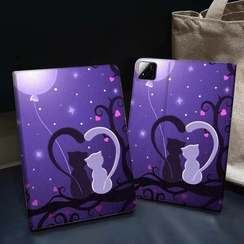 

Cute Pet Cat Art Pattern For Xiaomi Redmi Pad 2 7 8 6 6S 5 4 SE Pro 8.8 11 8.7 11.2 12.4 Ultra Plus Max Tablet Case