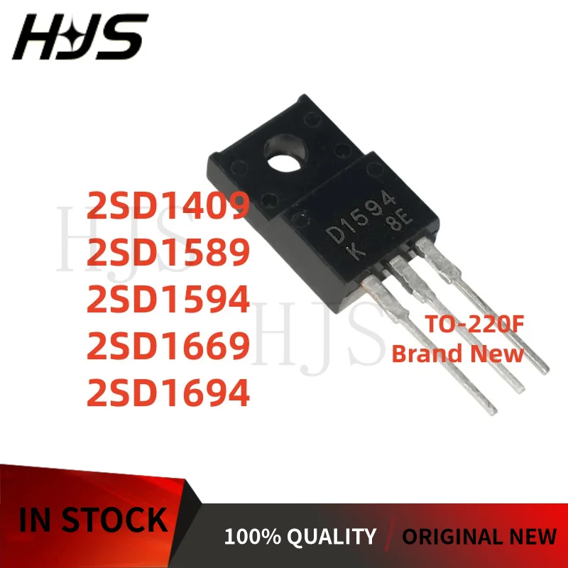 10Pcs 2SD1589 2SD1669 2SD1694 2SD1594 2SD1409 D1589 D1669 D1694 D1594 D1409 TO-220F New In Stock