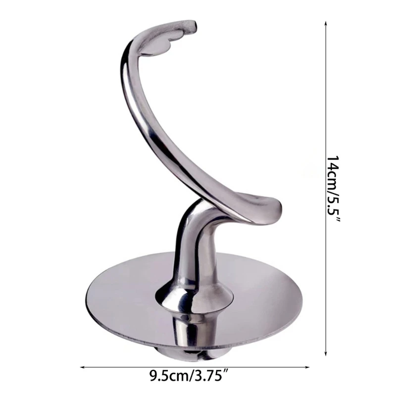 D0AB Flour Mixer Mixing Head Mixer Dough Hook Stand Mixer Replacement Stainless Steel Material for KSM90 KSM103 KSM110 Mixer