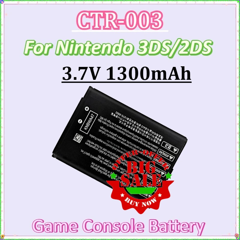 

For Nintendo N3DS Gamepad Controller New 3DS Accessories CTR-003 3.7V 1300mAh Nintendo 3DS 2DS NEW 2DS XL Battery Lipo Battery