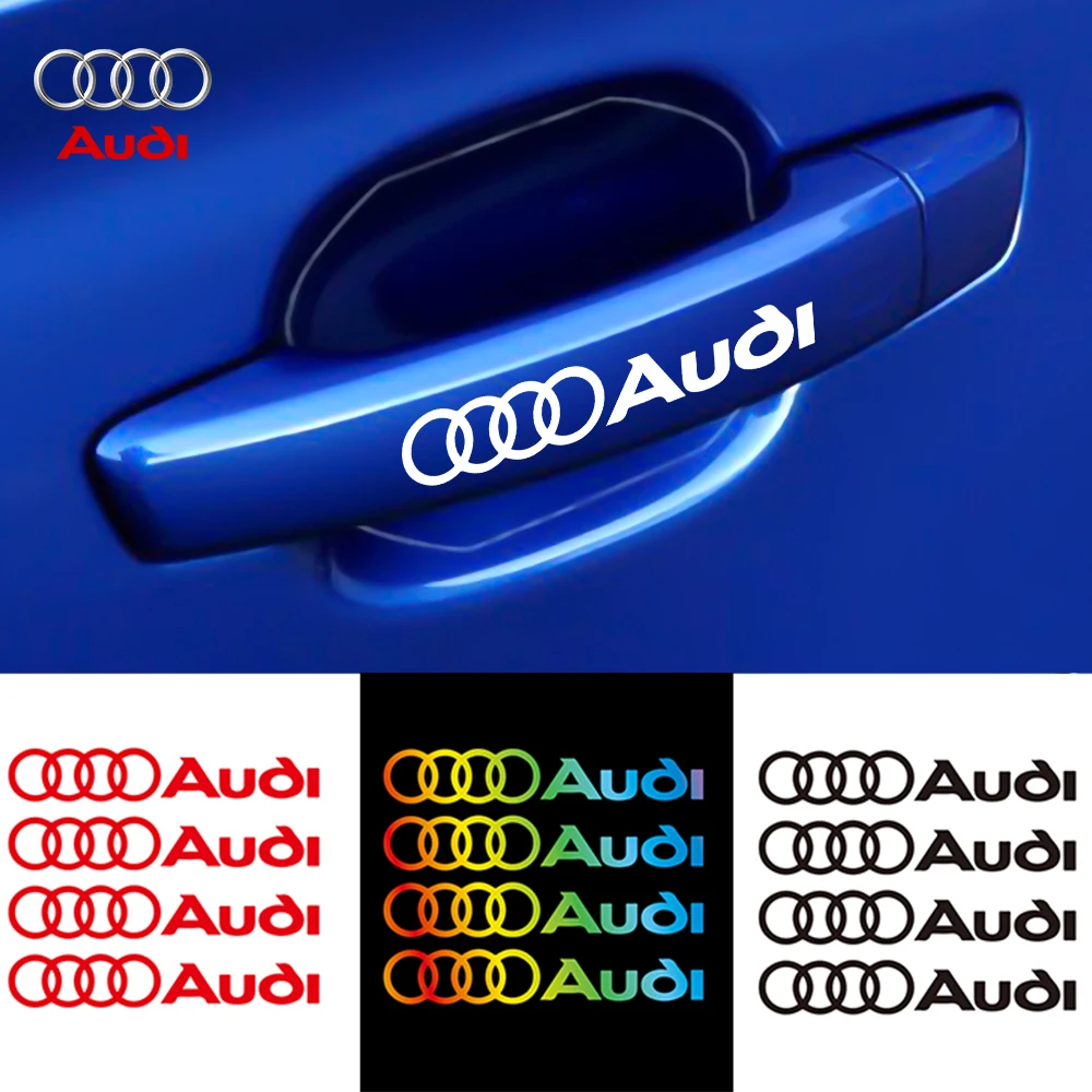 4PCS Car Door Handle Decoration Stickers Wiper Decal Auto Accessories for Audi Sline A4 B7 B8 B9 A3 8P 8V 8L A5 A6 C6 C5 C7 A1