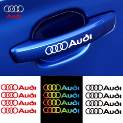 Autocollants de décoration de poignée de porte de voiture, décalcomanie d'essuie-glace, accessoires automobiles, Audi Sline A4 B7 B8 B9 A3 8P 8V 8L A5 horizon C6 C5 C7 A1, 4 pièces